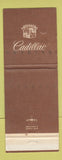 Matchbook Cover - Cadillac Connor Brown Fort Lauderdale FL POOR