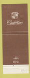 Matchbook Cover - Cadillac Cleverley Indianapolis IN