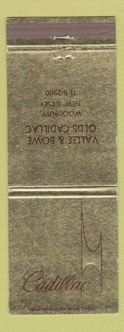 Matchbook Cover - Cadillac Vallee Bowe Oldsmobile Woodbury NJ