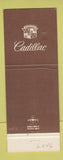 Matchbook Cover - Cadillac Uzzle Oldsmobile Durhan NC WORN