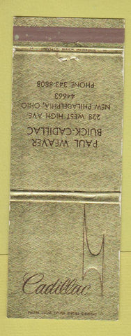 Matchbook Cover - Cadillac Paul Weaver Buick New Philadelphia OH WEAR