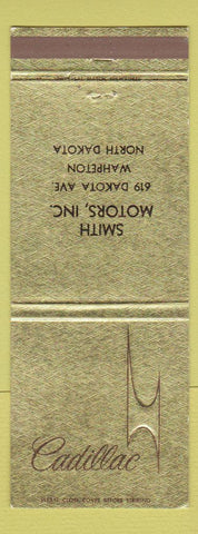 Matchbook Cover - Cadillac Smith Motors Wahpeton ND