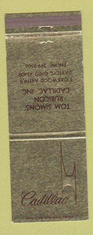 Matchbook Cover - Cadillac Tom Simons Rubicon Dayton OH