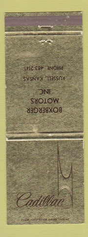 Matchbook Cover - Cadillac Boxberger Motors Russell KS