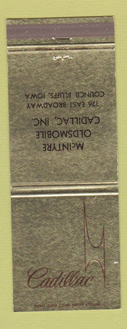 Matchbook Cover - Cadillac McIntyre Oldsmobile Council Bluffs IA