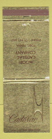 Matchbook Cover - Cadillac Moore York PA WORN