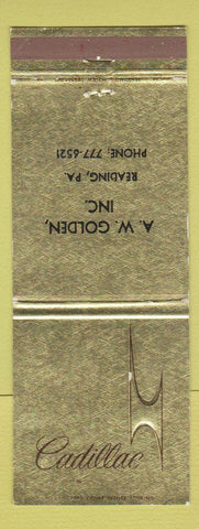 Matchbook Cover - Cadillac AW Golden Reading PA WEAR