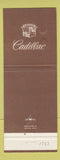 Matchbook Cover - Cadillac AW Golden Reading PA WEAR