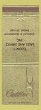 Matchbook Cover - Cadillac County Sales Selinsgrove PA