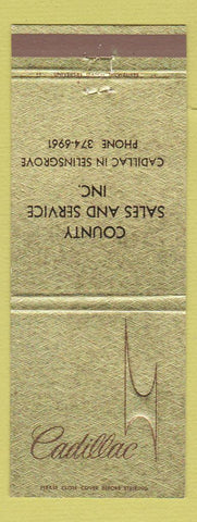 Matchbook Cover - Cadillac County Sales Selinsgrove PA