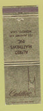 Matchbook Cover - Cadillac Alfred Matthews Modesto CA