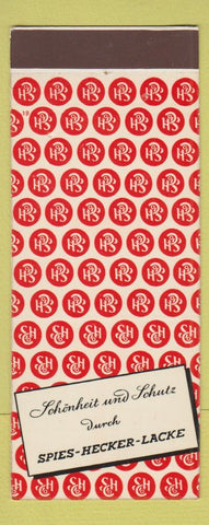 Matchbook Cover - Spies Hecker Lacke Raderthal Germany