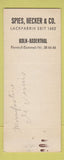 Matchbook Cover - Spies Hecker Lacke Raderthal Germany