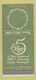 Matchbook Cover - 5 Plaza Restaurant Seattle WA 30 Strike