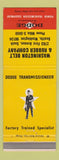 Matchbook Cover - Washington Belt and Rubber Dodge Transmission Seattle WA