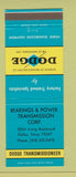 Matchbook Cover - Dodge Transmission Dallas TX #2
