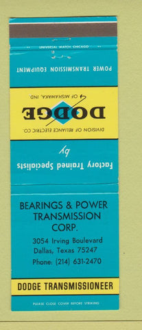 Matchbook Cover - Dodge Transmission Dallas TX #2