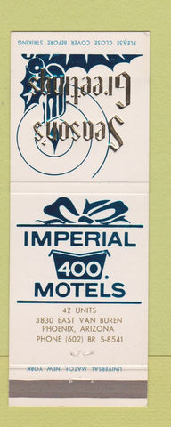 Matchbook Cover - Imperial 400 Motel Phoenix AZ Christmas