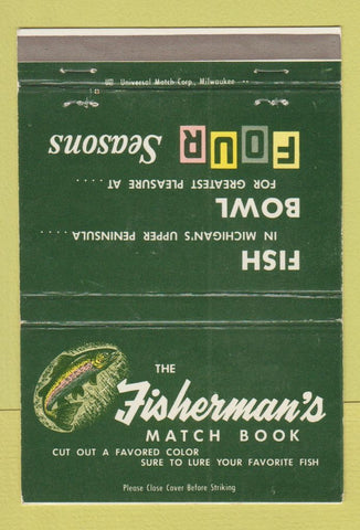 Matchbook Cover - Fisherman's Match Book MI WEAR 40 Strike