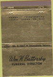Matchbook Cover - Battersby Funeral Director Philadelphia PA 40 Strike