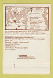 Matchbook Cover - Swiss Villa George Lindsey Little Rock AR 40 Strike