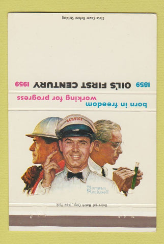 Matchbook Cover - Oil 100th 1959 gas Norman Rockwell 40 Strike