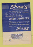 Matchbook Cover - Shaw's Watches Jewelry Cleveland OH 40 Strike
