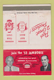 Matchbook Cover - Mennen Products 1953 Jamboree Morristown NJ 40 Strike