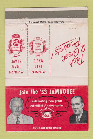 Matchbook Cover - Mennen Products 1953 Jamboree Morristown NJ 40 Strike