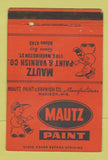 Matchbook Cover - Mautz Paint Green Bay WI 40 Strike