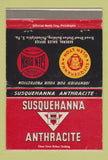 Matchbook Cover - Susquehanna Anthracite Coal Philadelphia PA WEAR 40 Strike