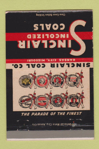 Matchbook Cover - Sinclair Coal Kansas City MO 40 Strike