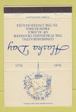 Matchbook Cover - Alaska Day 1976 AK 40 Strike