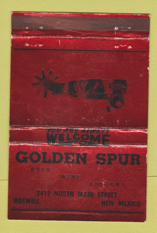 Matchbook Cover - Golden Spur Bar Roswell NM WEAR 40 Strike