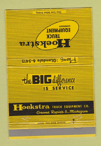 Matchbook Cover - Hoekstra Truck Equipment Grand Rapids MI #2 40 Strike