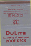 Matchbook Cover - Dulite Roof Deck Oshkosh WI 40 Strike