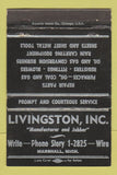 Matchbook Cover - Livingston Furnaces Sheet Metal Tools Marshall MI 40 Strike