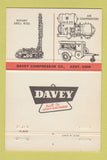 Matchbook Cover - Universal Equipment Davey Troy MI drill rigs 40 Strike