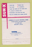 Matchbook Cover - Sun X Glass Tinting Corp Fort Lauderdale FL 40 Strike