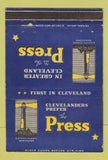 Matchbook Cover - Press Newspaper Cleveland OH 40 Strike