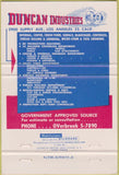Matchbook Cover - Duncan Industries  Los Angeles CA 40 Strike