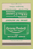 Matchbook Cover - FH Ross Birmingham AL 40 Strike