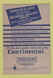 Matchbook Cover - Joshua Glasser Insurance Chicago IL 40 Strike
