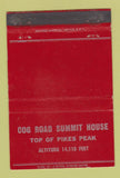 Matchbook Cover - Cog Road Summit House Pikes Peak Colorado WEAR 40 Strike