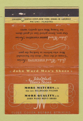 Matchbook Cover - John Ward Men's Shoes 1938 40 Strike
