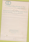 Matchbook Cover - Certified Alloy Products Long Beach CA 40 Strike
