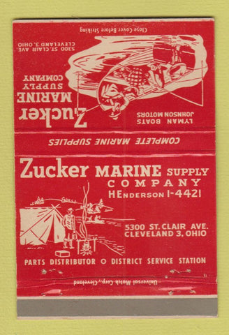 Matchbook Cover - Zucker Marine Supply Cleveland OH 40 Strike