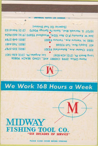 Matchbook Cover - Midway Fishing Tool  Long Beach CA 40 Strike