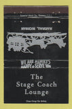 Matchbook Cover - Stage Coach Lounge Marshall MI BLACK 40 Strike