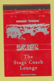 Matchbook Cover - Stage Coach Lounge Marshall MI RED 40 Strike